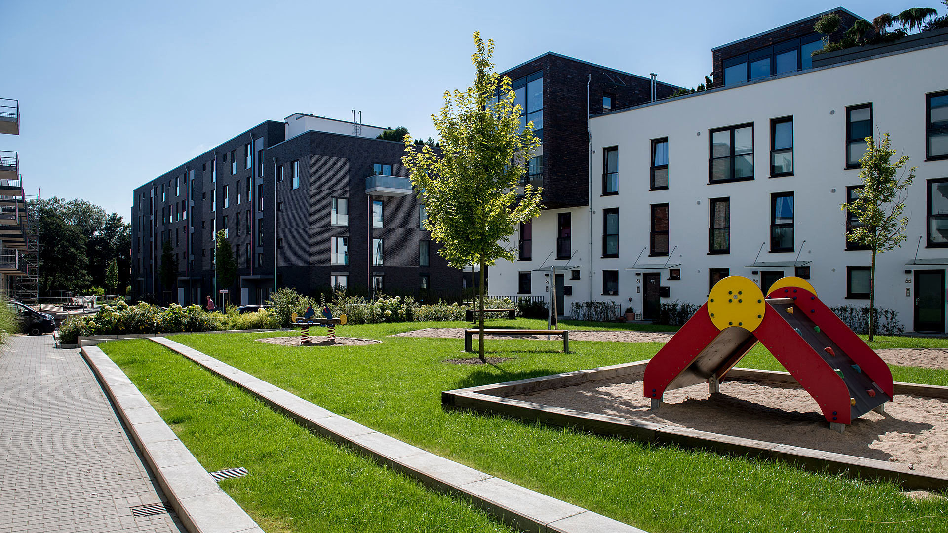 Residential buildings in Bergedorf (picture: Bente Stachowske / konsalt GmbH) Residential buildings in Bergedorf (picture: Bente Stachowske / konsalt GmbH)